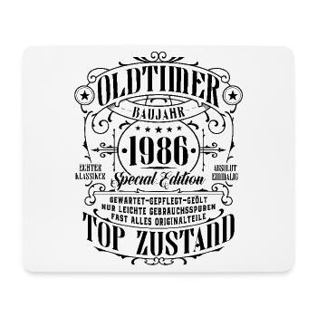Oldtimer 1986 geboren Geburtstag Geschenk - Mousepad (Querformat) - Weiß - Vorne