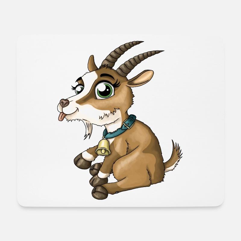 Süße lustige Ziege - Mousepad (Querformat) - Weiß