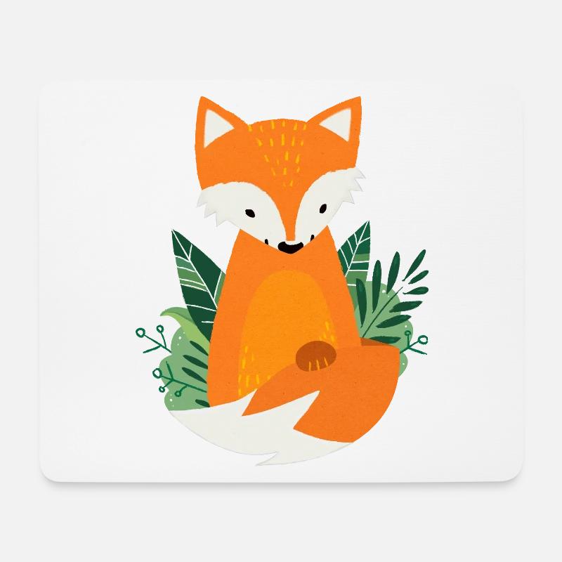 Kleiner Fuchs im Wald - weiß - Mousepad (Querformat) - Weiß