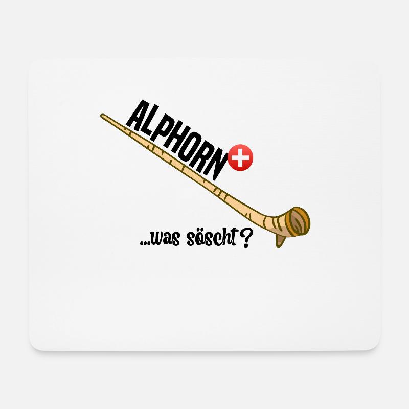 Alphorn Schweiz was söscht - Mousepad (Querformat) - Weiß