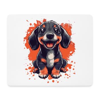 Teckel chiot chien drôle chiens - Tapis de souris (format paysage) - blanc - Devant