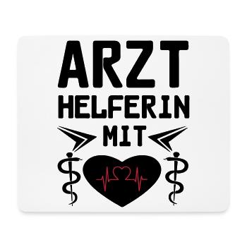 Arzthelferin mit Herz Geschenk - Mousepad (Querformat) - Weiß - Vorne