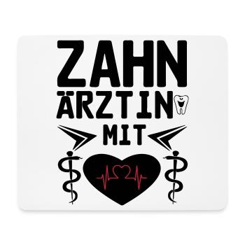Zahnärztin mit Herz Geschenk - Mousepad (Querformat) - Weiß - Vorne