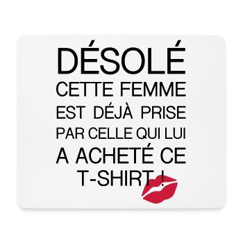 desole femme prise - Tapis de souris (format paysage) - blanc - Devant