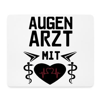 Augenarzt mit Herz Geschenk - Mousepad (Querformat) - Weiß - Vorne
