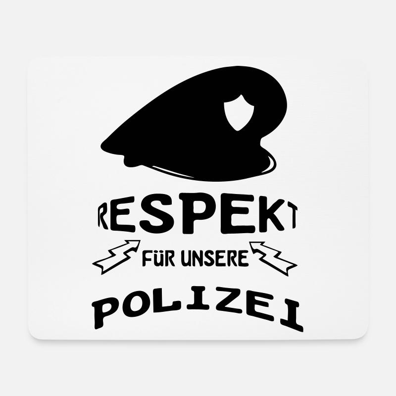 Polizei Respekt Geschenk - Mousepad (Querformat) - Weiß