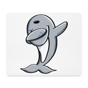 Delfin fait Dab Dance - Tamponner - Dolphin - Comic - Tapis de souris (format paysage) - blanc - Devant