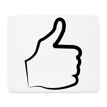 Daumen hoch thumb - Mousepad (Querformat) - Weiß - Vorne