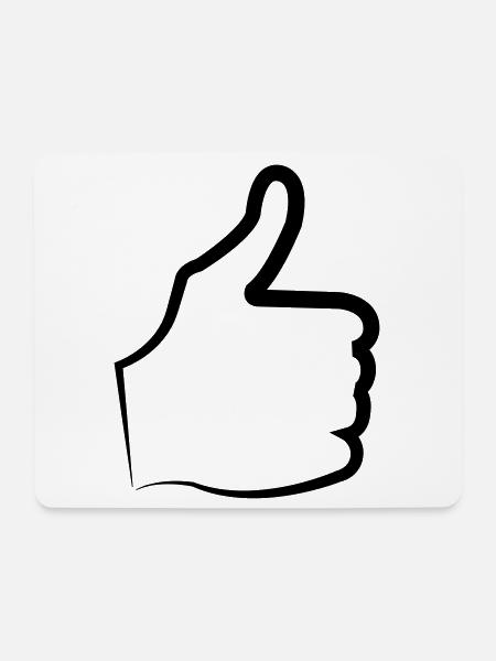 Daumen hoch thumb - Mousepad (Querformat) - Weiß