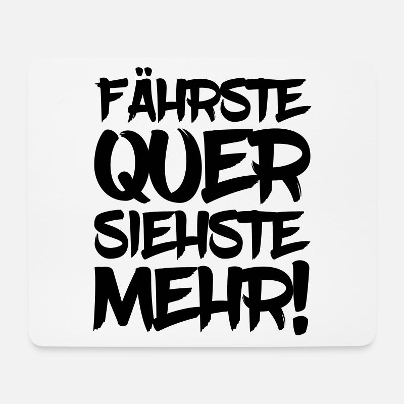 Fährste quer siehste mehr Driften Drift Auto PS - Mousepad (Querformat) - Weiß