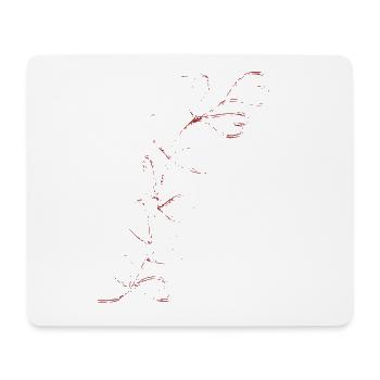 Rote Linienblume Skizze - Mousepad (Querformat) - Weiß - Vorne