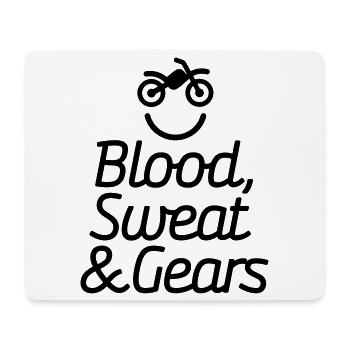 Blood sweat & gears - Motocross - Motorcycle - Tapis de souris (format paysage) - blanc - Devant
