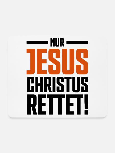 Jesus rettet - Mousepad (Querformat) - Weiß
