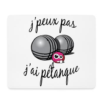 j'peux pas j'ai pétanque - Tapis de souris (format paysage) - blanc - Devant