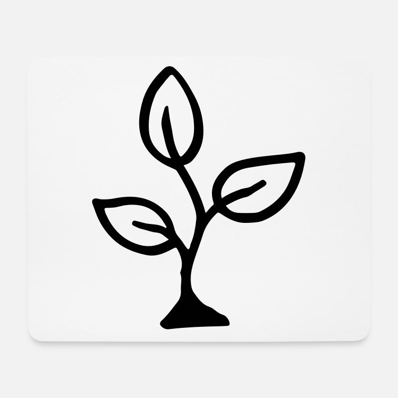 Seedling three-petal / sprout - sprout - plant - Mouse Pad (horizontal) - white