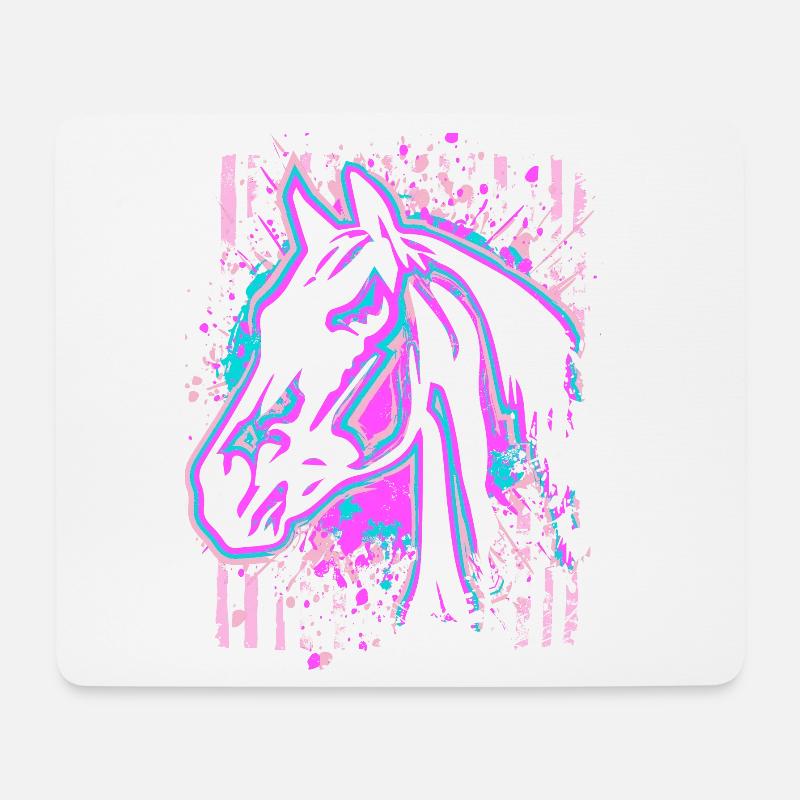 Pferd - Pink Lila - Mousepad (Querformat) - Weiß