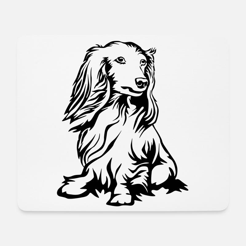 teckel - Tapis de souris (format paysage) - blanc