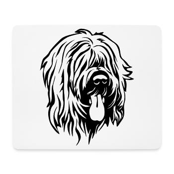 Briard head - Mouse Pad (horizontal) - white - Front