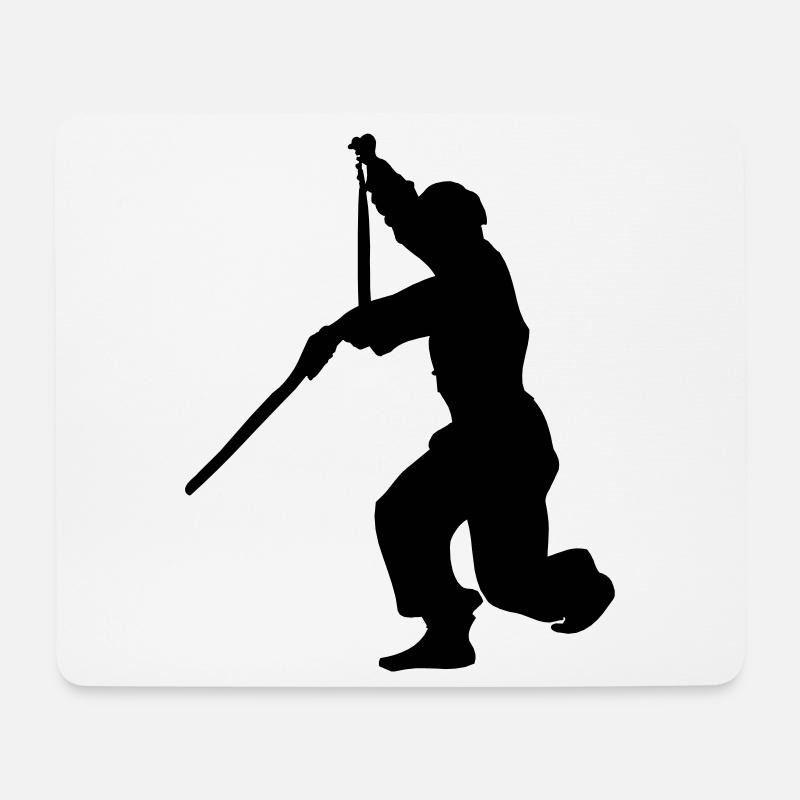 Sanchaku 3 Stück Nunchaku Kung Fu - Mousepad (Querformat) - Weiß