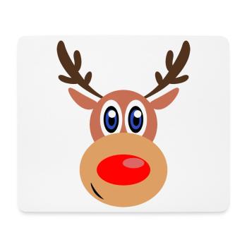 Rudolph Noël de Noël visage - Tapis de souris (format paysage) - blanc - Devant