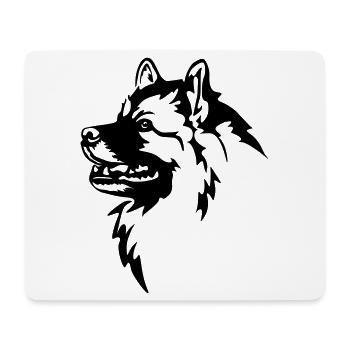 Wolfsspitz Head - Mouse Pad (horizontal) - white - Front