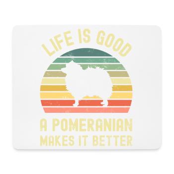 Hund Pomeranian - Mousepad (Querformat) - Weiß - Vorne