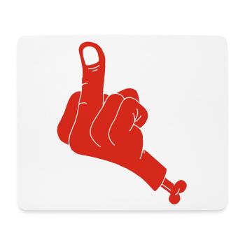 Main coupée et vulgarité (rouge) - Tapis de souris (format paysage) - blanc - Devant