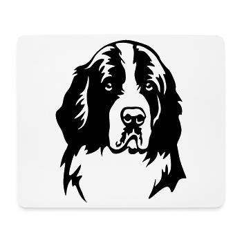 Landseer Kopf - Tapis de souris (format paysage) - blanc - Devant