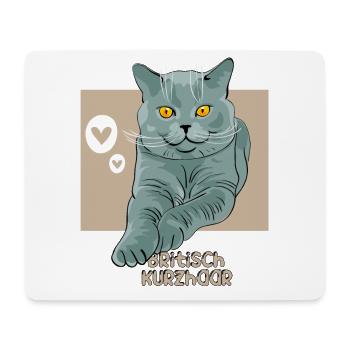 British Shorthair Cat - Mouse Pad (horizontal) - white - Front