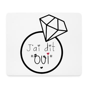 JaiditOui Engagement Romantique - Tapis de souris (format paysage) - blanc - Devant