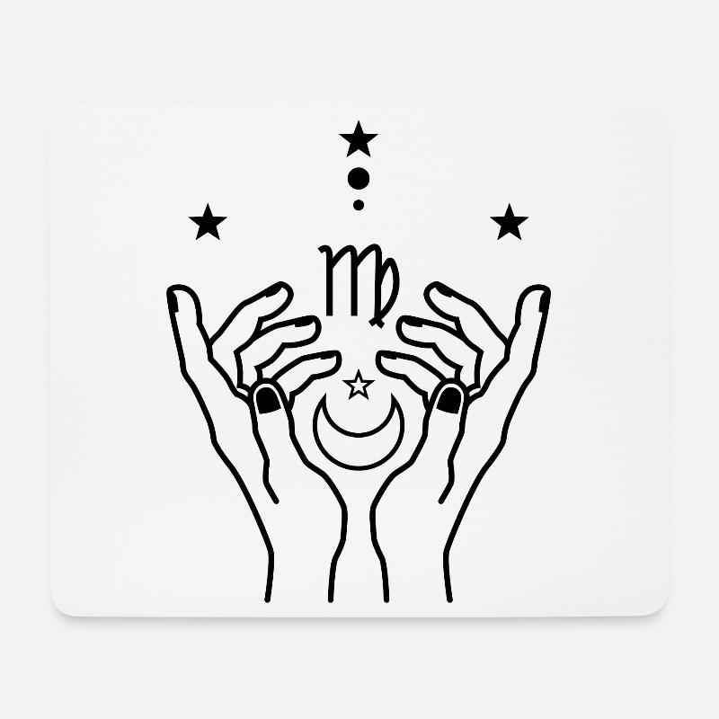 Astrologie du zodiaque de la Vierge - Tapis de souris (format paysage) - blanc