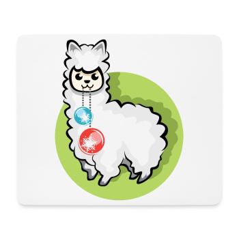 alpaca xmas balls christmas lama symbol Alpaka - Mousepad (Querformat) - Weiß - Vorne