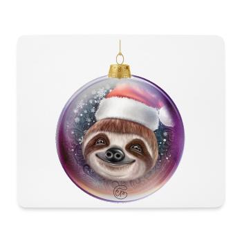 Cute funny sloth for Christmas - Mouse Pad (horizontal) - white - Front