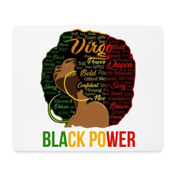 Afro Power Word Cloud Portrait - Mouse Pad (horizontal) - white - Front
