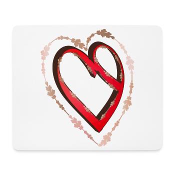 nostalgic red calligraphy heart - Mouse Pad (horizontal) - white - Front