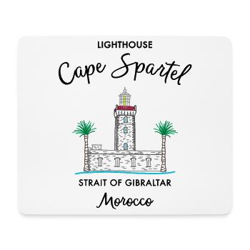 Morocco, Cape Spartel Lighthouse, Gibraltar - Mouse Pad (horizontal) - white - Front