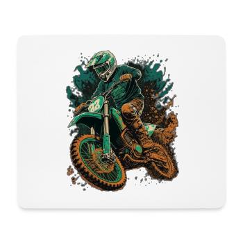 Motocross Sturm Grün-Orange Splash - Mousepad (Querformat) - Weiß - Vorne