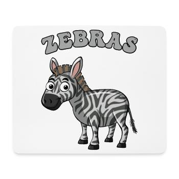 Zebra Pop Art Karikatur auf Schwarz - Mousepad (Querformat) - Weiß - Vorne