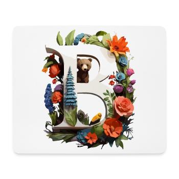 Spring Farm Bär with Flowers - Mouse Pad (horizontal) - white - Front