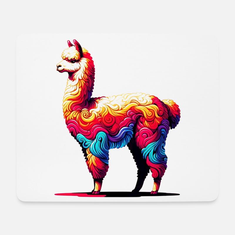 Alpaka - Mousepad (Querformat) - Weiß