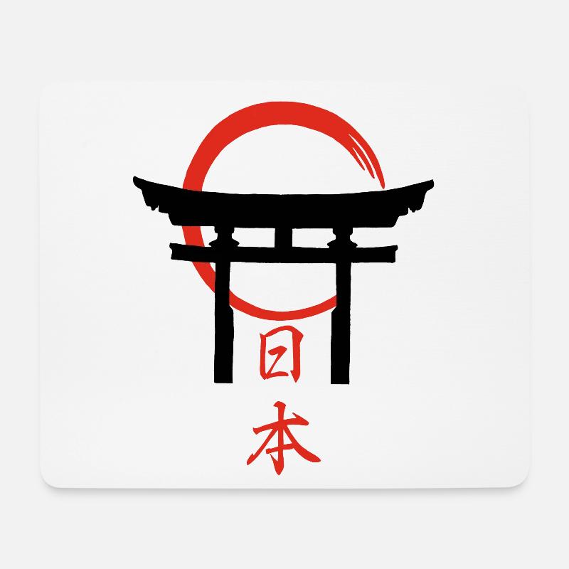 Torii-Tor (Schwarz) - Mousepad (Querformat) - Weiß