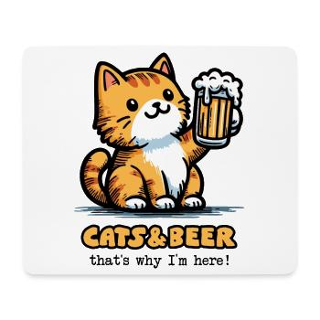 Katzen und Bier 2 - Mousepad (Querformat) - Weiß - Vorne