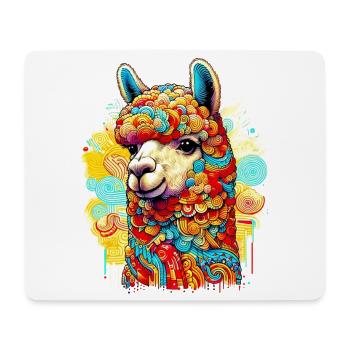 Alpaga - Tapis de souris (format paysage) - blanc - Devant