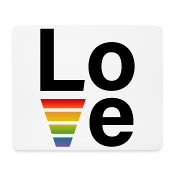 LGBT Regenbogen love Shirt - Mousepad (Querformat) - Weiß - Vorne