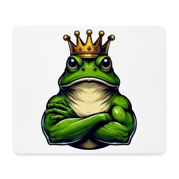 Grenouille royale musclée avec couronne - Tapis de souris (format paysage) - blanc - Devant