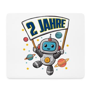 2 Jahre Kleiner Roboter als Astronaut im Weltraum - Mousepad (Querformat) - Weiß - Vorne