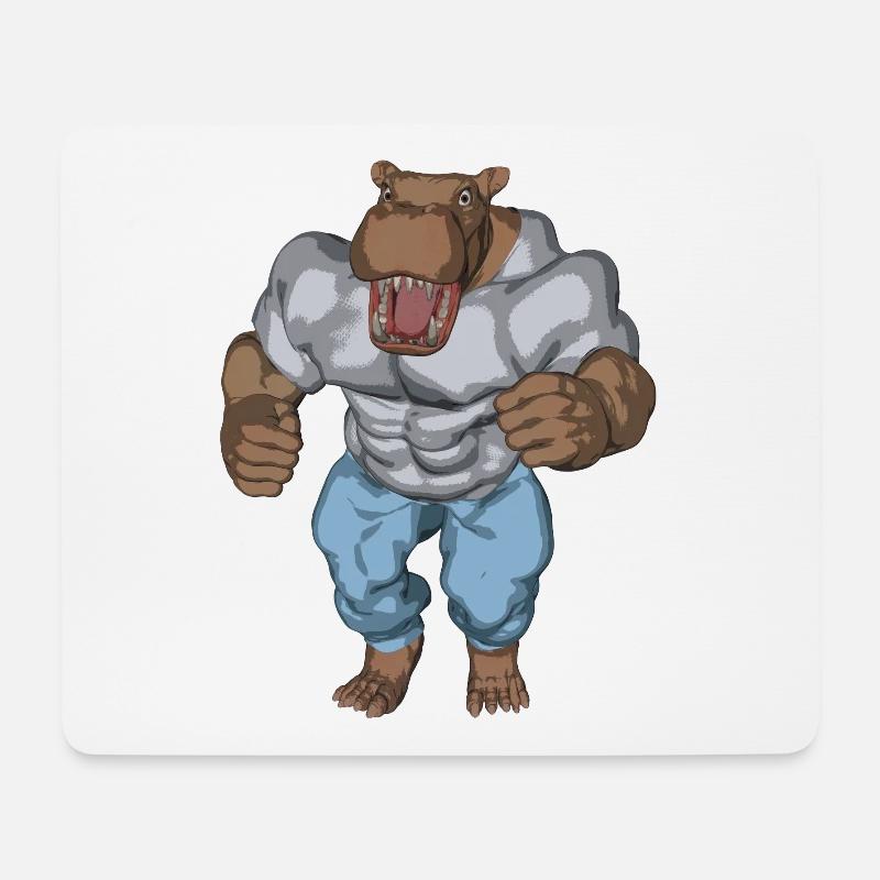 Ein anthropomophisches Nilpferd - Mousepad (Querformat) - Weiß