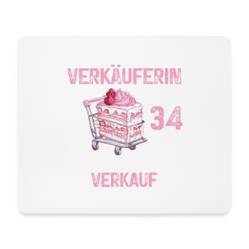 Verkäuferin 34 Geburtstag Verkauf Beruf 34 Jahre - Mousepad (Querformat) - Weiß - Vorne