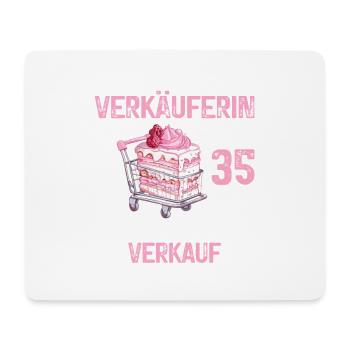 Verkäuferin 35 Geburtstag Verkauf Verkaufen Spruch - Mousepad (Querformat) - Weiß - Vorne