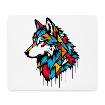 Wolf - Mouse Pad (horizontal) - white - Front